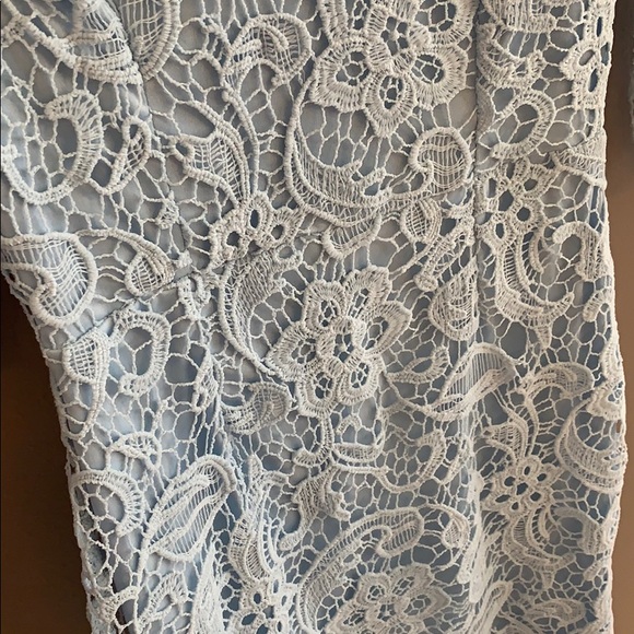 All over lace baby blue dress - Picture 7 of 8